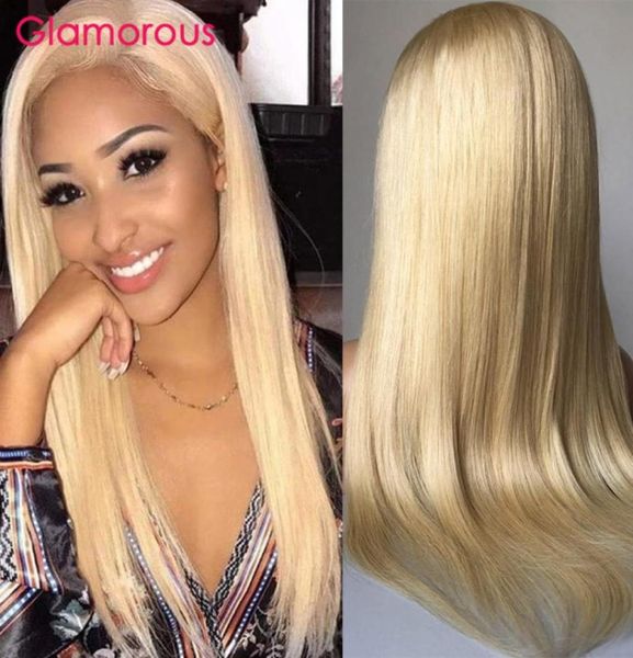 

150 density blonde human hair lace frontal wigs color 613 straight swiss lace human hair wigs for women5604282, Black;brown