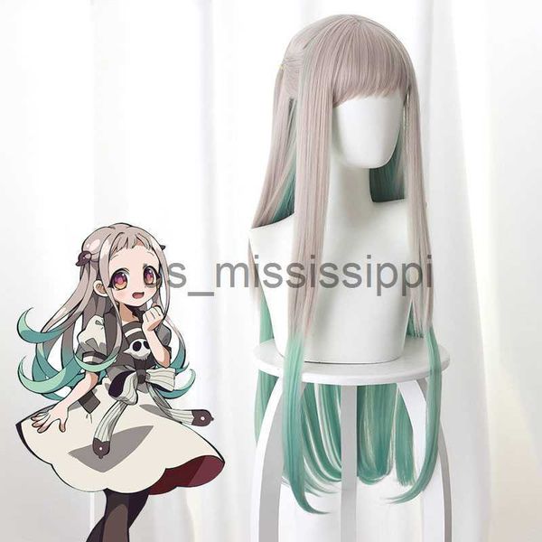 

cosplay wigs groundbound young hua zijun ba xun ning silver gray gradient green shape cos wig anime game long straight women wig hair x0630, Black