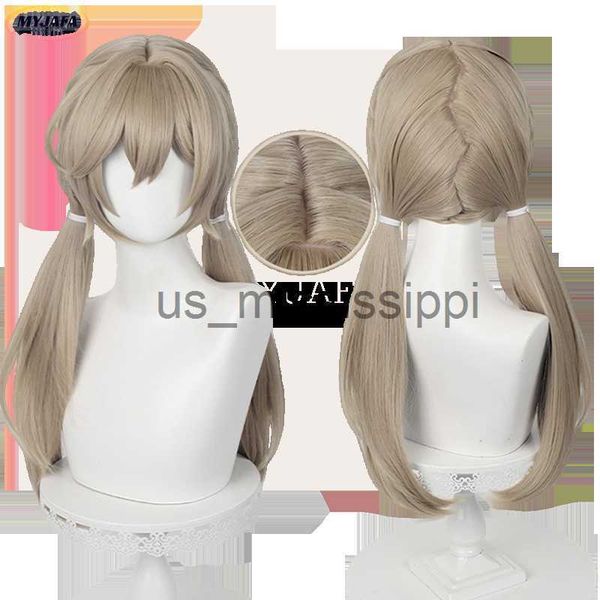 

cosplay wigs qingque cosplay wig honkai star rail cosplay 65cm ponytail light linen heat resistant synthetic hair game anime wigs wig cap x0, Black