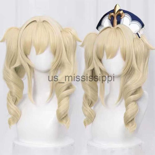 

cosplay wigs genshin impact barbara cosplay 40cm christmas blond golden wig cosplay anime wigs heat resistant synthetic halloween wig cap x0, Black