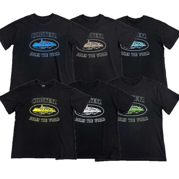 

corteizs shirt mens tshirt women short sleeve tees loose cotton demon island t-shirts summer fashion casual boat pattern designer street tq, White;black