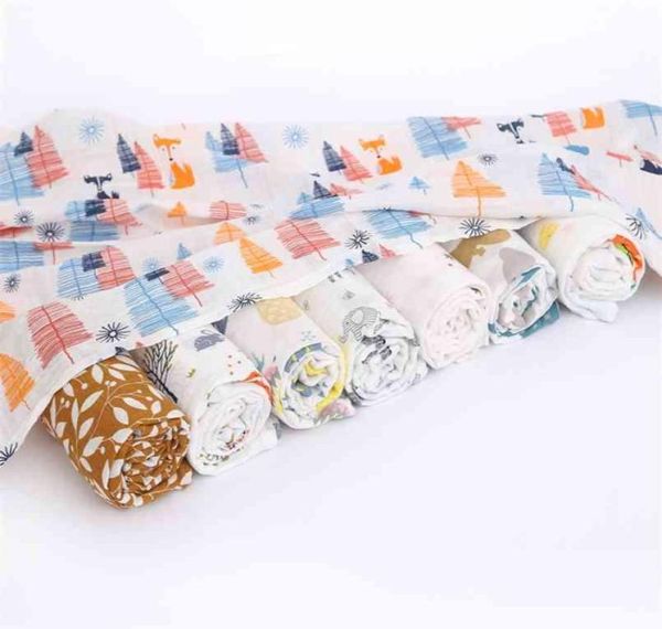 

120x110cm baby blankets born swaddle wrap cotton infant muslin diaper cloth blanket towel 2109081890196
