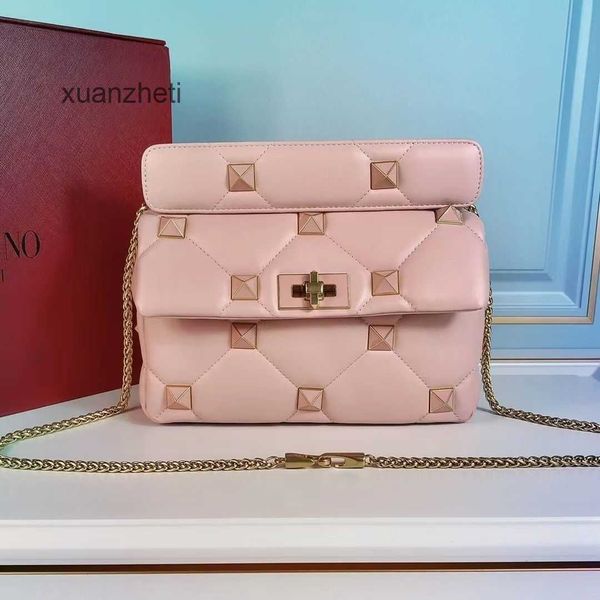 

bags designer handbag rivet medium luxury valenti women classic chain shoulder lady's backpack 3d diamond grid women's handheld cr