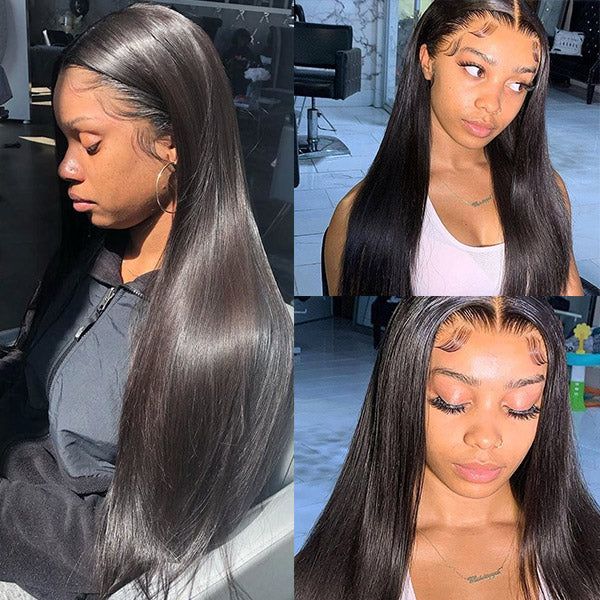 

13x6 bone straight transparent lace front human hair wig brazilian remy lace closure wigs for women human hair, Black;brown