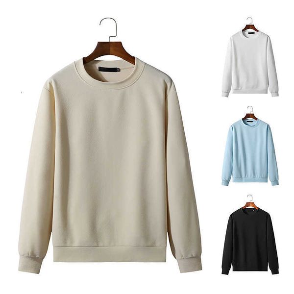 

new european men's basic solid casual round neck hoodie, Black
