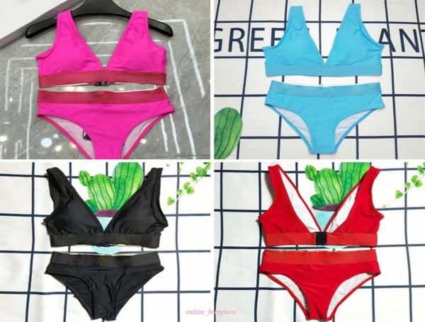 

luxury womens bikini designer beach bikinis swim suit fashion letter printed lace up summer split swimsuit bikinis for women5595492