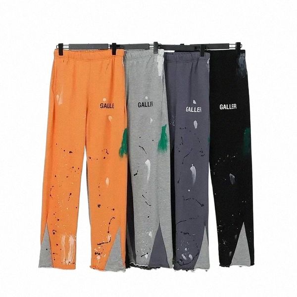 

men's jeans mens pants galleryes sweatpants dept speckled letter print women's couple loose versatile casual straight d3mv#, Blue