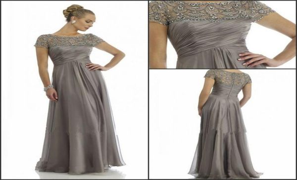 

2019 s long chiffon mother of the groom dresses short sleeve beading rhinestone ruffles empire scoop neckline floor length2641774, Black;red