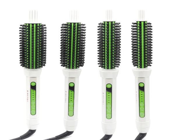

electric curling hair round brush 2 in 1 ceramic hair straightener brush 18mm22mm24mm30mm 4 sizes safety design hairbrush7574199
