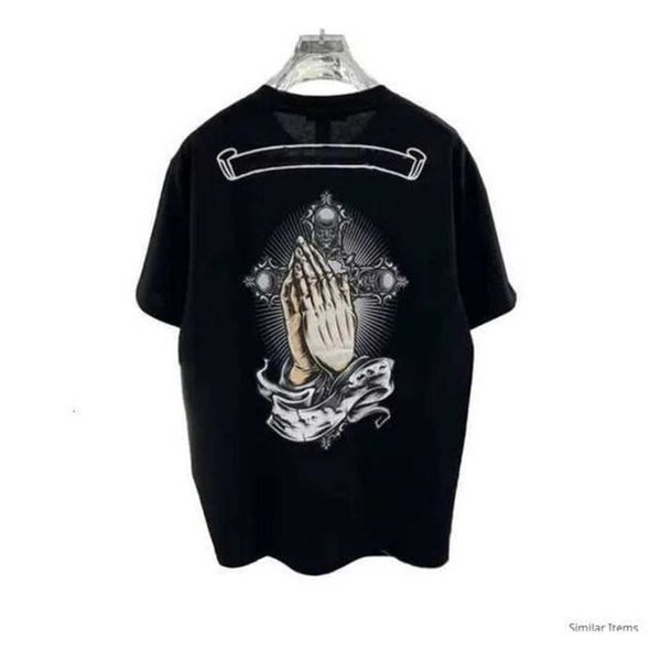 

classic fashion ch mens t shirts sanskrit letter t-shirt horseshoe cross pattern tshirts designers hip hop t-shirts woman summer tees 08qo, White;black