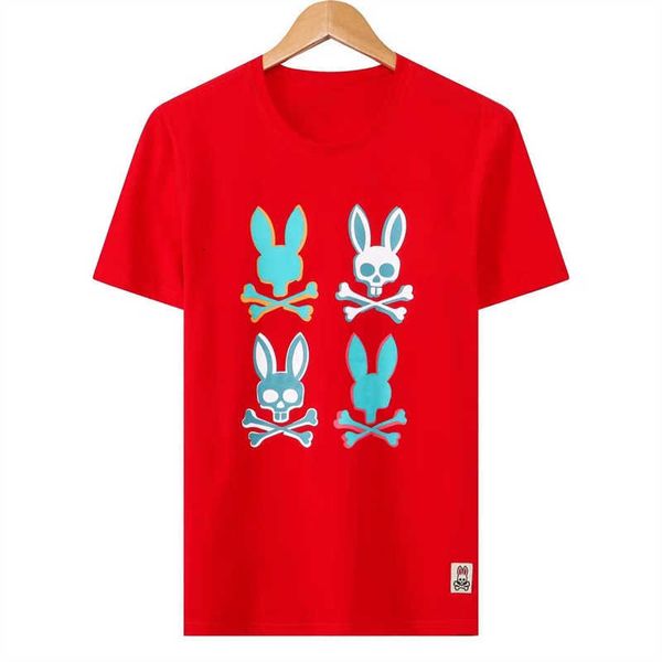

shirts 2023 summer psychos new bunnys tees men's t shirt skull rabbit polo short sleeve cartoon embroidery collar solid fashion brand, White;black