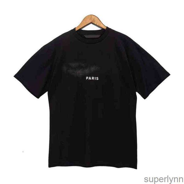 

men's t shirts tshirt palm palmangel spray painted alphabet printed round neck short sleeve loose casualjhlr, White;black