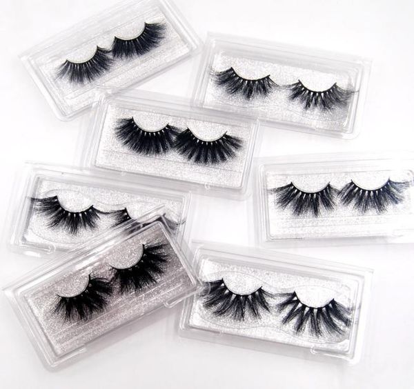 

25mm 5d mink eyelashes with transparent plastic box crisscross strands cruelty soft long fake eyelashes1625082