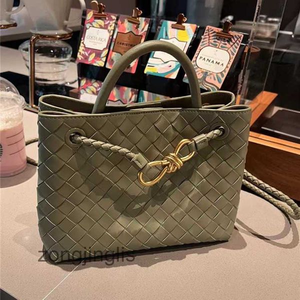 

leather bottegas 2023 handbag buckle purse andiamo totes bag women's woven designer metal rope venetas bags tote single shoulder cros i