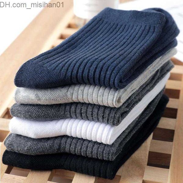 

men's socks men's socks 2022 pure cotton men casual business stripe deodorant breathable man travel winter sock 5 pairs / lot z230, Black