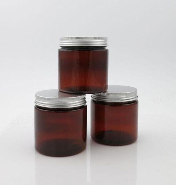

20 x 200ml empty amber pet jar with aluminum cap seal01237926206