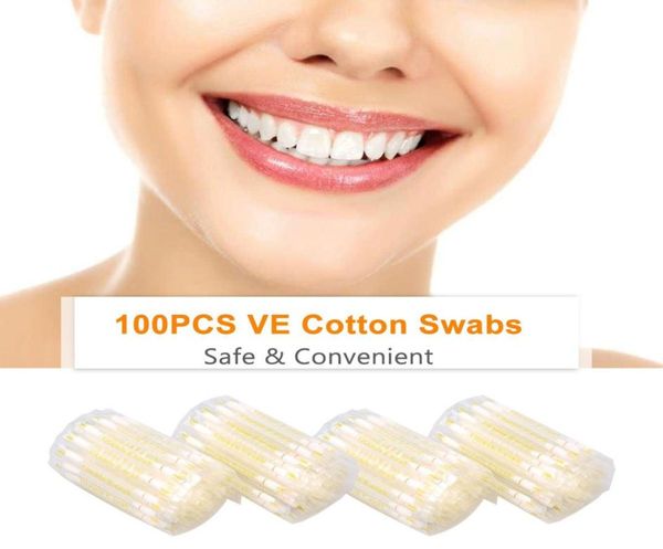 

100pcs ve swabs cotton swabs with vitamin e oil teeth whitening kits lip gum protection disposable teeth swabs2705221