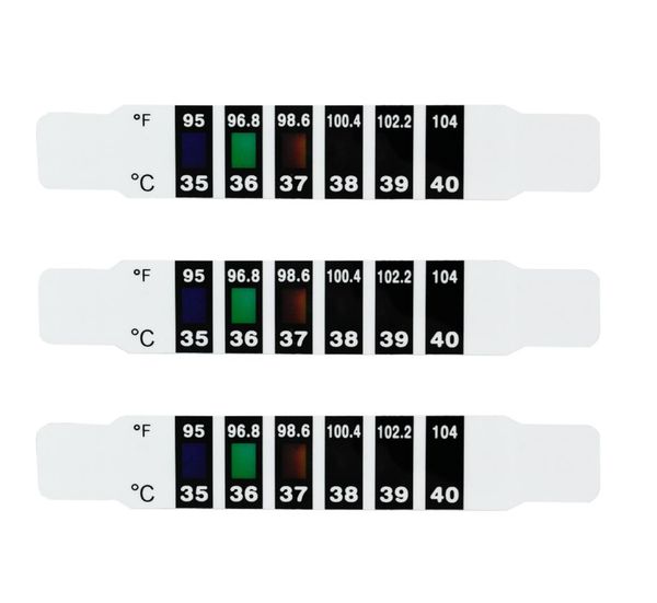 

200 pcs flexible reusable infant fever check strip body child kids toddler forehead change color temperature test strip9588369
