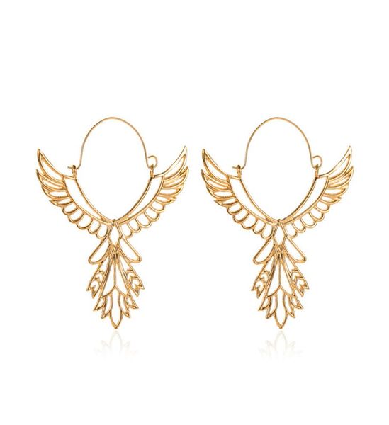 

european and american fashion angel wings earrings ethnic style hollow eagle earrings peace sign earrings whole2039305, Silver