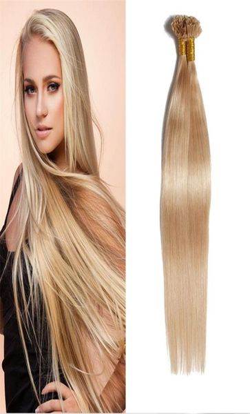 

16quot18quot 20quot 22quot 26quot 50g u tip nail tip hair extensions brazilian human hair keratin fusion hair extensions3413956, Black