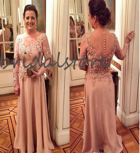 

beautiful champagne mother of the bride dresses with appliques long sleeves floor length chiffon groom mom evening party gowns 2027596872, Black;red