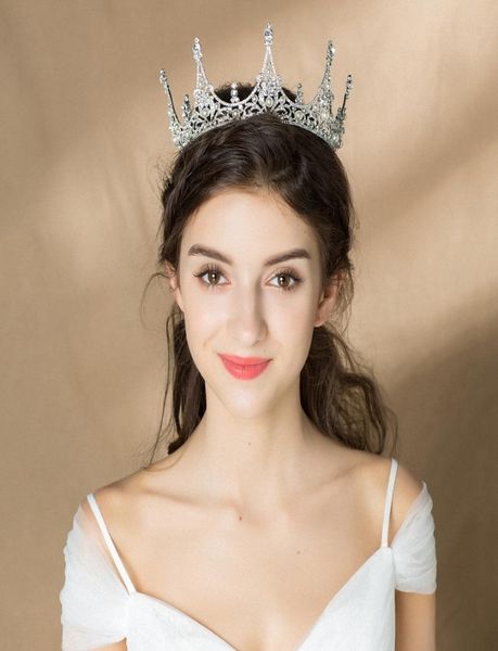 

vintage baroque pearl queen king bride tiaras crowns for women headdress prom bridal wedding hair jewelry accessories9951375, Silver