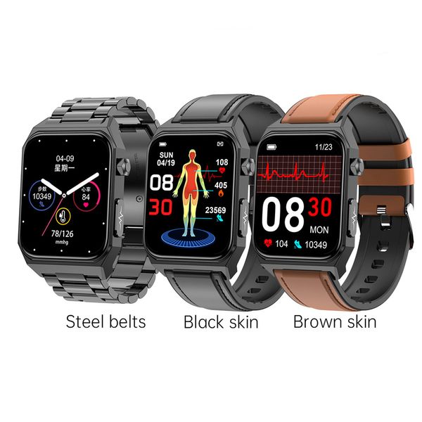 

sport smart watch android smart watch for iphone e530 smart bracelet 1.91 screen ecg ppg blood glucose heart rate blood pressure blood oxyge