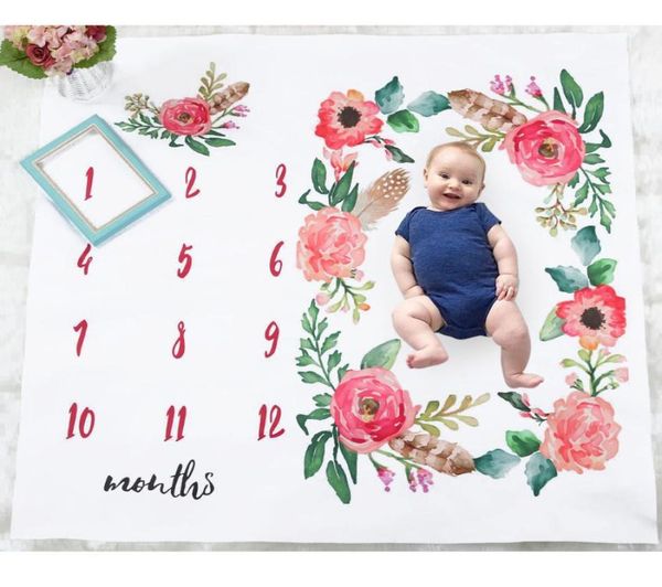 

drop ship newborn baby monthly growth milestone blanket flower background cloth shooting po bedding wrap pography props2804074