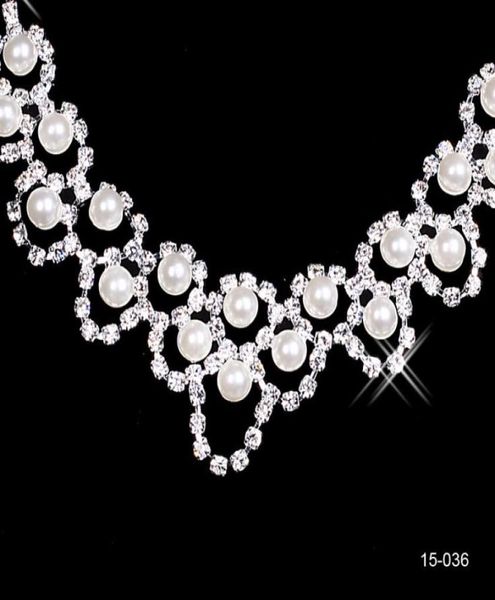

rhinestone bridal jewelry sets earrings necklace crystal bridal prom party pageant girls wedding accessories 150363423453, Silver