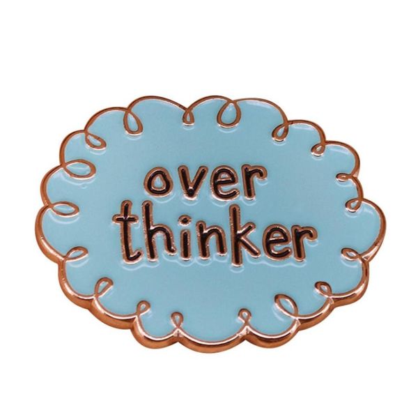 

over thinker lapel enamel brooch pins collecting cartoon metal badges children fashion jewelry gifts adorn backpack hat collar6142240, Blue