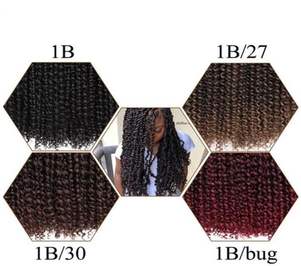 

water wave spring marley hair synthetic crochet braids tress hair with water weave curly in pre 18inch tress 2425453, Black