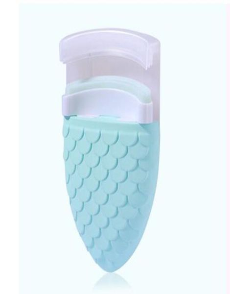 

mini eyelash curler portable pocket makeup eyelash clip tweezers travel eyelashes curler tools mermaid tail style cilios green2879858
