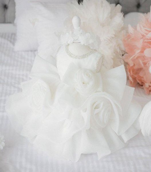 

white lace toddler girl christening dress layer tulle sleeveless baptism ball gown baby girl kid birthday dress wedding vestido q14643061, Red;yellow