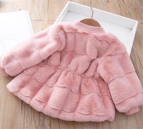 

whole and retail girls039 faux fur coat 2021 autumn winter new mink velvet your waist warm casual jacket fashion childr9455999, Blue;gray