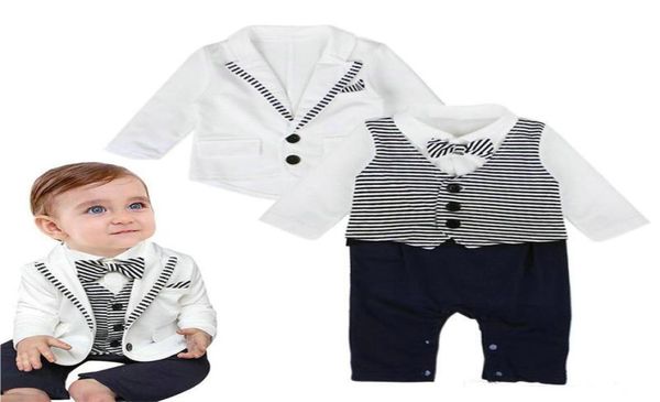 

baby boy clothes spring baby boy clothing sets gentleman baby rompers roupas bebe infant jumpsuits newborn clothes 018months5077182, White