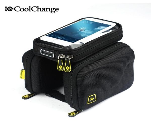 

bike bag 62 inch touch screen bicycle bag front frame cell phone tpu cycling bag double pouch mtb accessory87245137369049