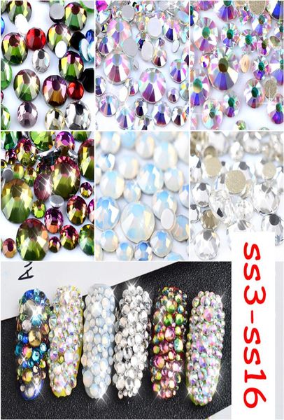 

whole 800pcs flame nail crystal 3d white clear ab flatback fix nail art rhinestones dmc ss3ss16 diy glitters manicure deco7204356, Silver;gold