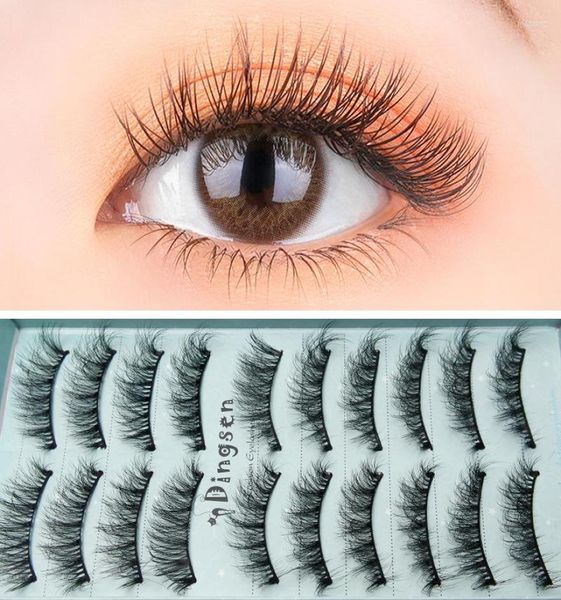 

false eyelashes natural mink lashes wispy cat eye fluffy pack 3d strip short volume fake 10 pairs bulk7320426