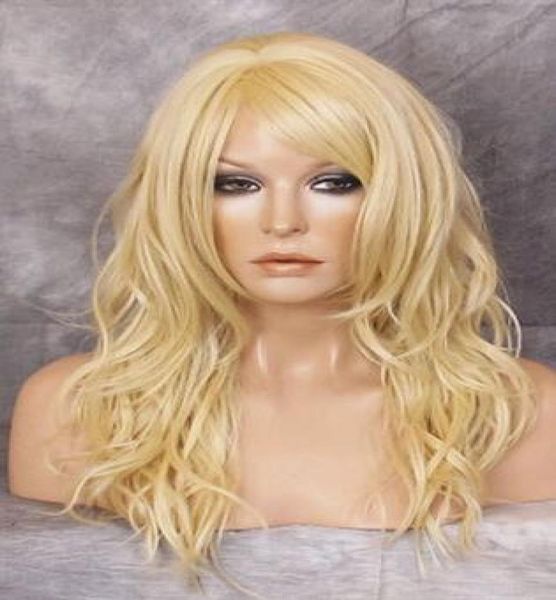 

heat safe wig striking wavy long pale blonde wbsy 61301237871796, Black;brown