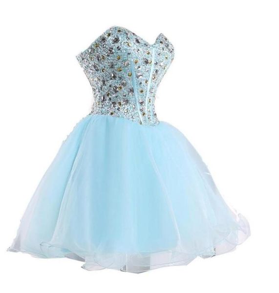 

custom made sweetheart cocktail dresses shinning crystal organza short party dress laceup back match cowboy boots4659990, Black