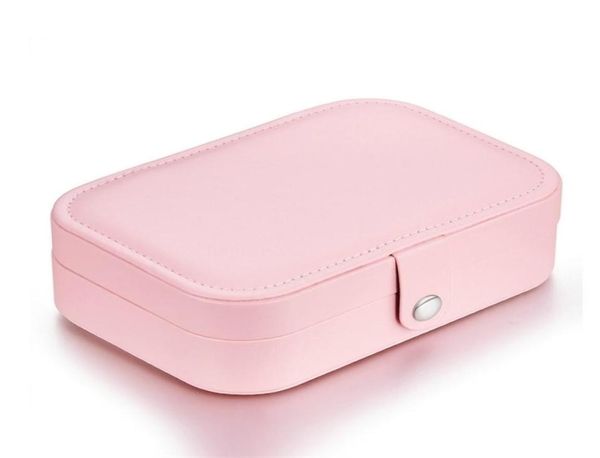 

pink multifunction pu leather jewelry box storage ring display case lady cage only bz0065 2111057945222, Black
