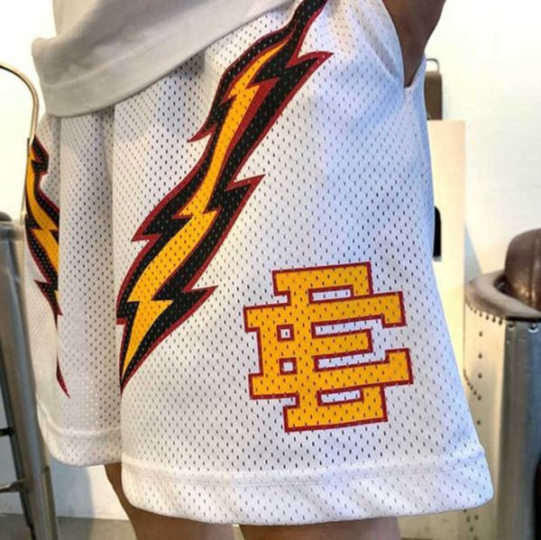 

fashion luxury men's ee shorts basic eric emanuel new york city skyline men women jog casual loose fitness sports beach pants classics, White;black