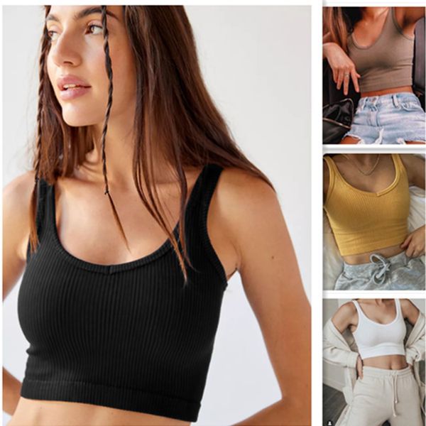 

basic crop tank sleeveless racerback crop sport for women yoga crop, White