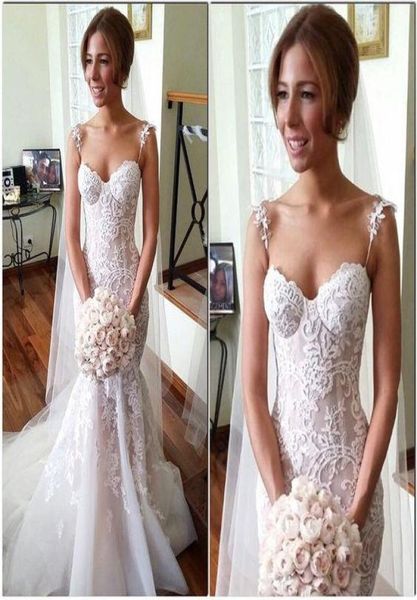 

beautiful mermaid 2016 lace wedding dresses tiered ruffles wedding gowns elegant briadal wear mermaid wedding dress3993346, White
