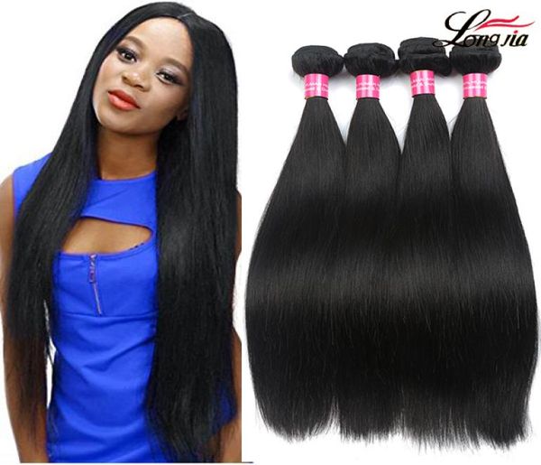 

brazilian straight virgin hair brazilian virgin straight human hair 4 bundles unprocessed peruvian malaysian straight hair6160545, Black