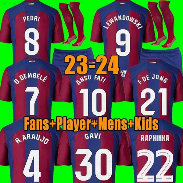 

pedri soccer jerseys lewandowski gavi kit ansu fati barcelonas ferran raphinha 22 23 24 f. de jong dest dembele camiseta de futbol football, Gray