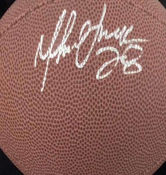 

marshall faulk 28 autographed signed signatured usa america rugby national league sports indoor out door football ball7951692