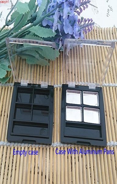 

100pcs diy eye shadow empty case with pigment aluminum palette pans makeup tool classical black eyeshadow 4 panshigh quatity9937327