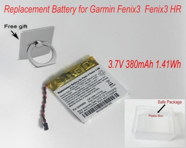 

new repalcement 380mah 141wh 3610003402 battery for garmin 3 3 hr smartwatch gps battery2330841, Bronze;slivery