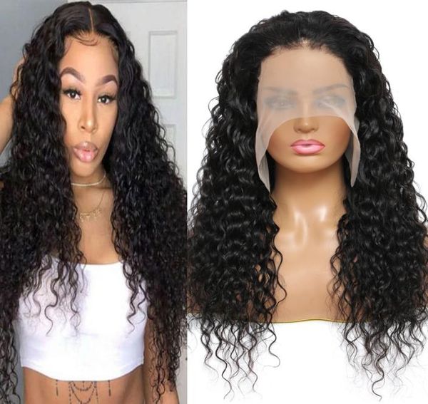 

13x4 lace front wigs transparent human hair wig preplucked straight body wave water kinky curly brazilian peruvian malaysian indi6899479, Black;brown